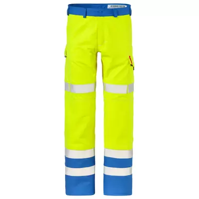 jaune fluo / bleu mer