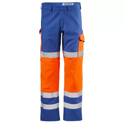 bleu mer / rouge-orangé fluo
