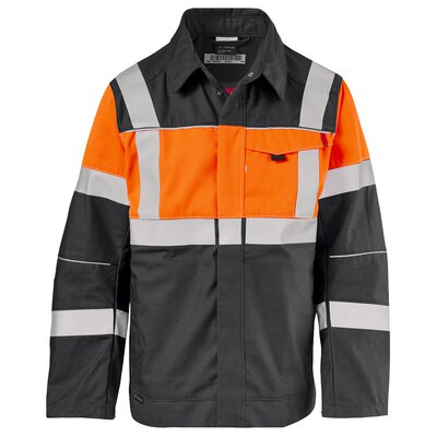 anthrazit / fluoreszierendes orange-Rot