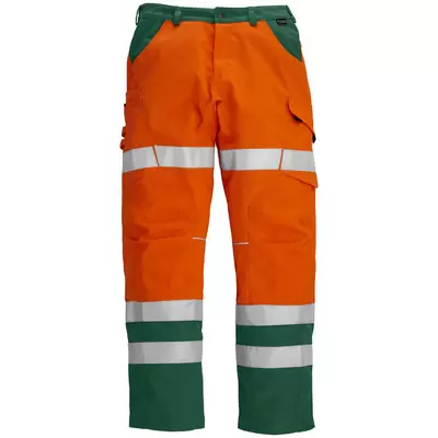 fluor. oranžovočervená / břečťanově zelená
