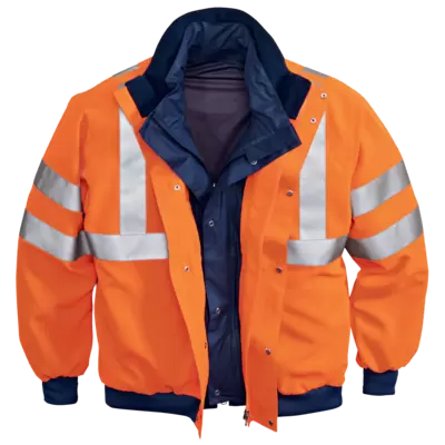 rouge orangé fluo / bleu marine